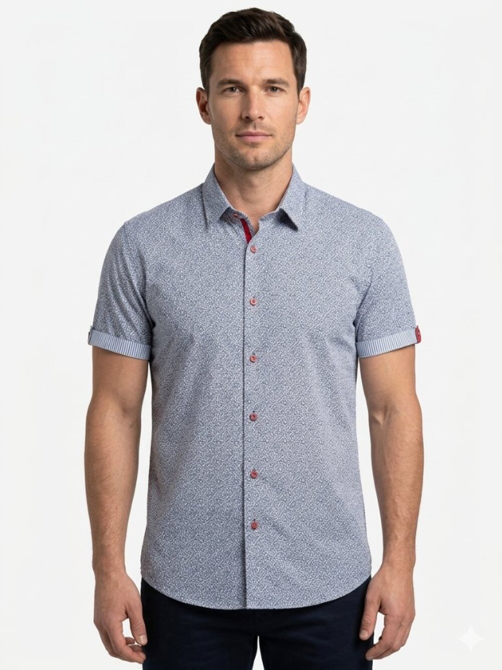 Lloyd & Jefferson Premium Collection S/S Button Front Shirt- Sz. Med